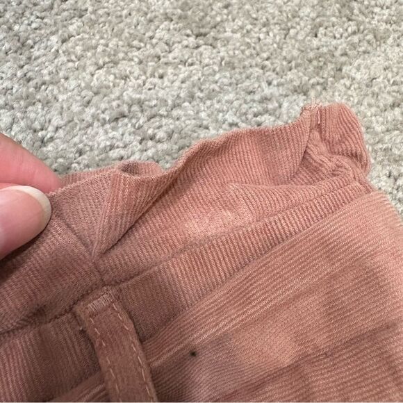 American Eagle Pink Corduroy Paperbag Wide Leg Pants Size M - Picture 10 of 12
